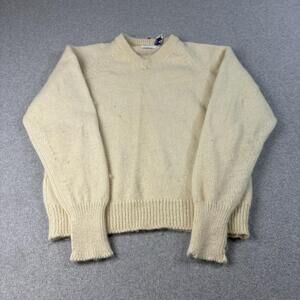 Vintage Allen Solly Lambswool Sweater Men Medium Cream England Heritage READ